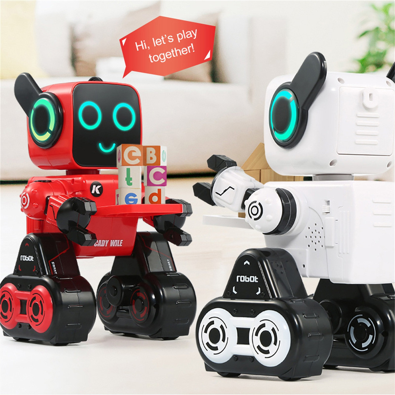 Jjr/c r4에 대 한 Rc 로봇 Cady Wile 2.4g 지능형 원격 제어 고문 동전 은행 스마트 로봇 작업 로봇 완구 어린이 선물
